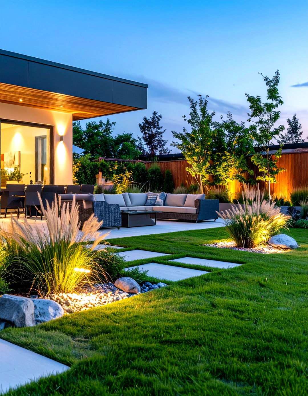 Contemporary Grass Garden Landscape - 24 Patio Small Garden Ideas