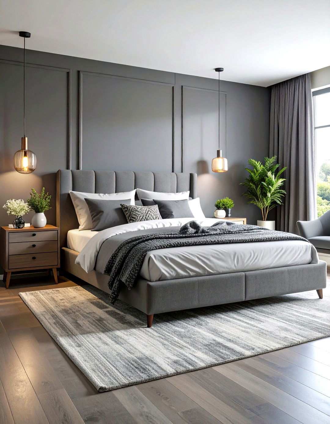 Contemporary Gray Bedroom Design - 24 Men's Bedroom Ideas