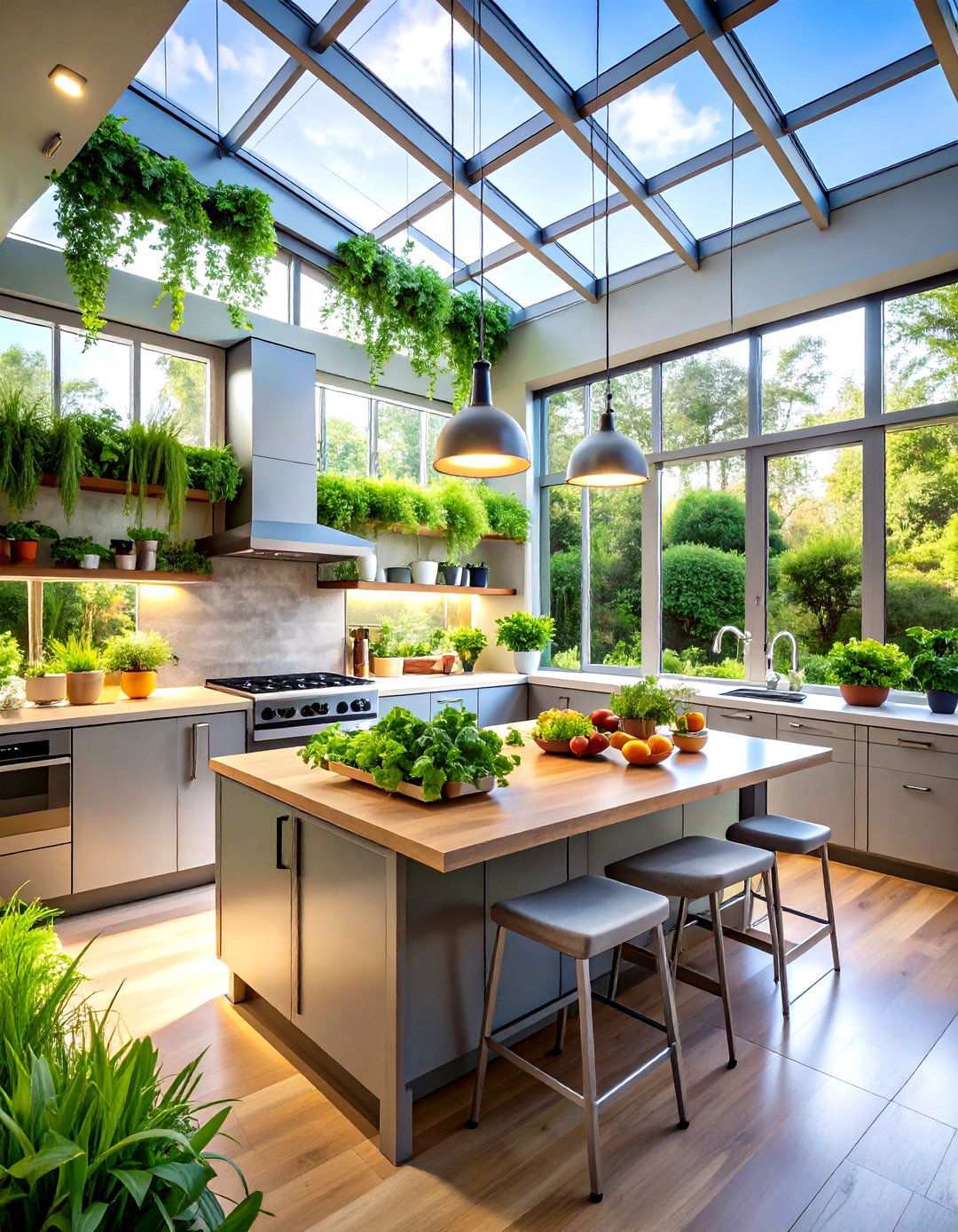 Contemporary Greenhouse Kitchen Sunroom - 24 Sunroom Kitchen Ideas