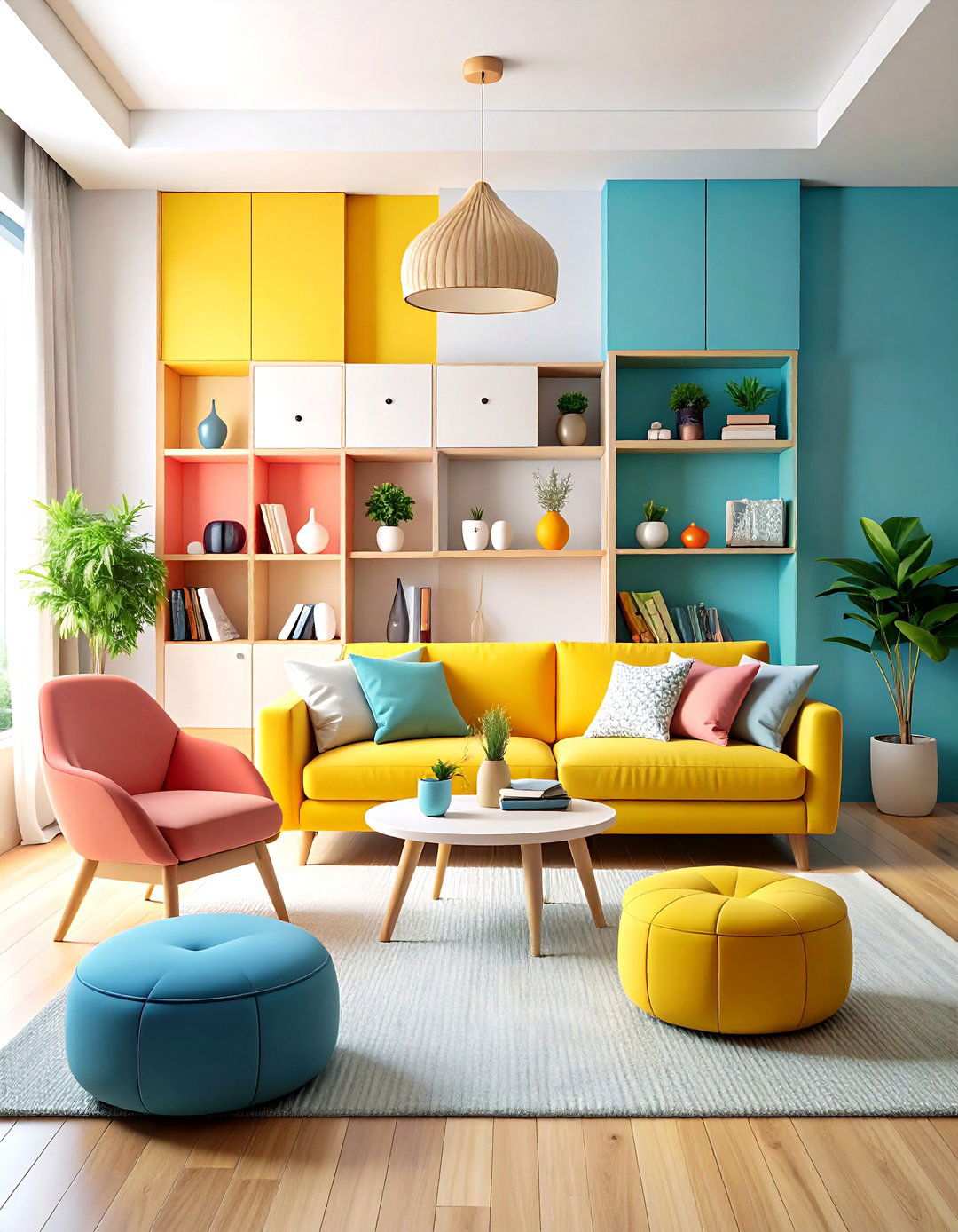 Contemporary Korean Living Room with Smart Storage - 24 Korean Living Room Ideas
