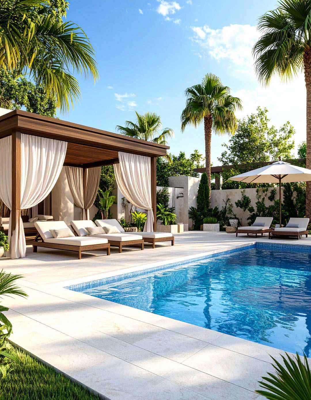 Contemporary Mediterranean Pool Deck - 24 Mediterranean Patio Ideas
