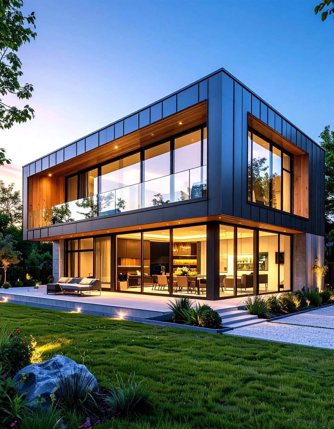 Contemporary Metal and Glass - 24 Scandinavian House Exterior Ideas