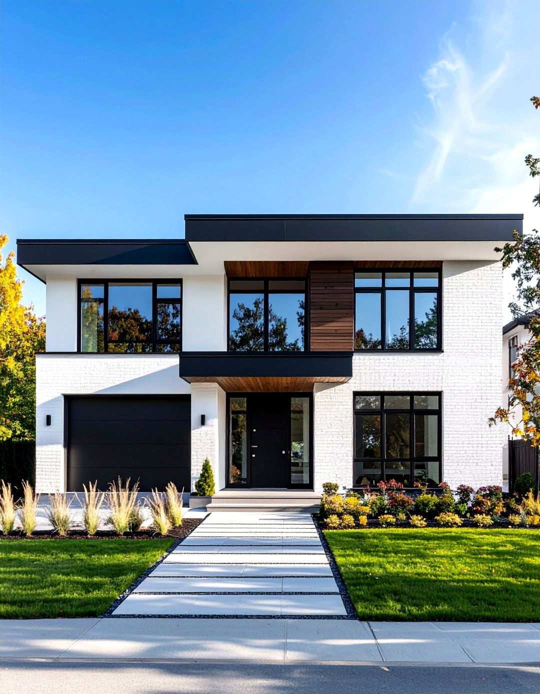 Contemporary Minimalist Brick Architecture - 24 White Brick House With Black Trim