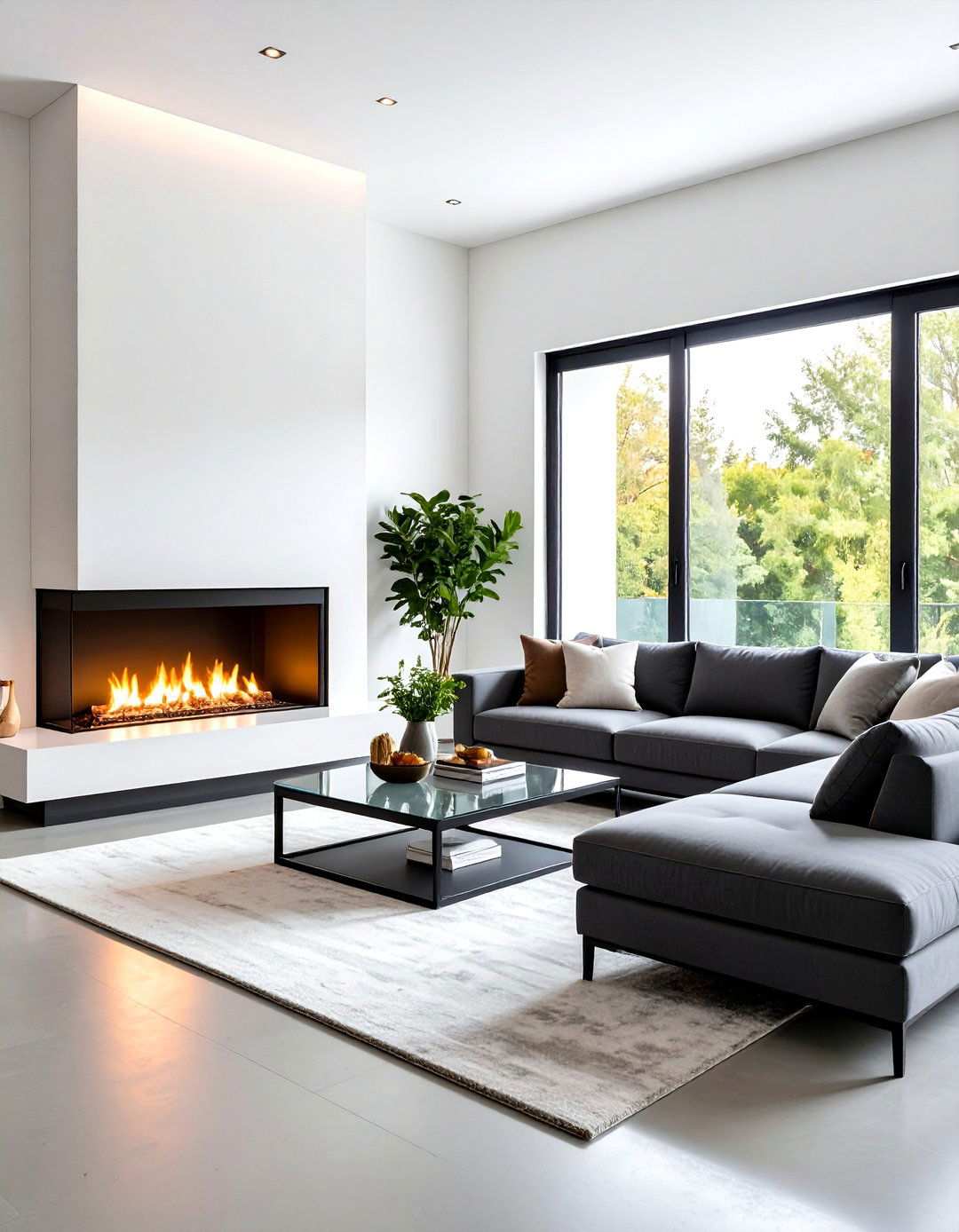 Contemporary Minimalist Design - 24 Living Room Ideas With Sectionals and Fireplace