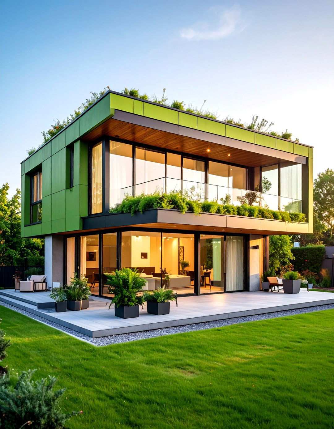 Contemporary Minimalist Green Cube Designs - 24 Houses With Green Roofs