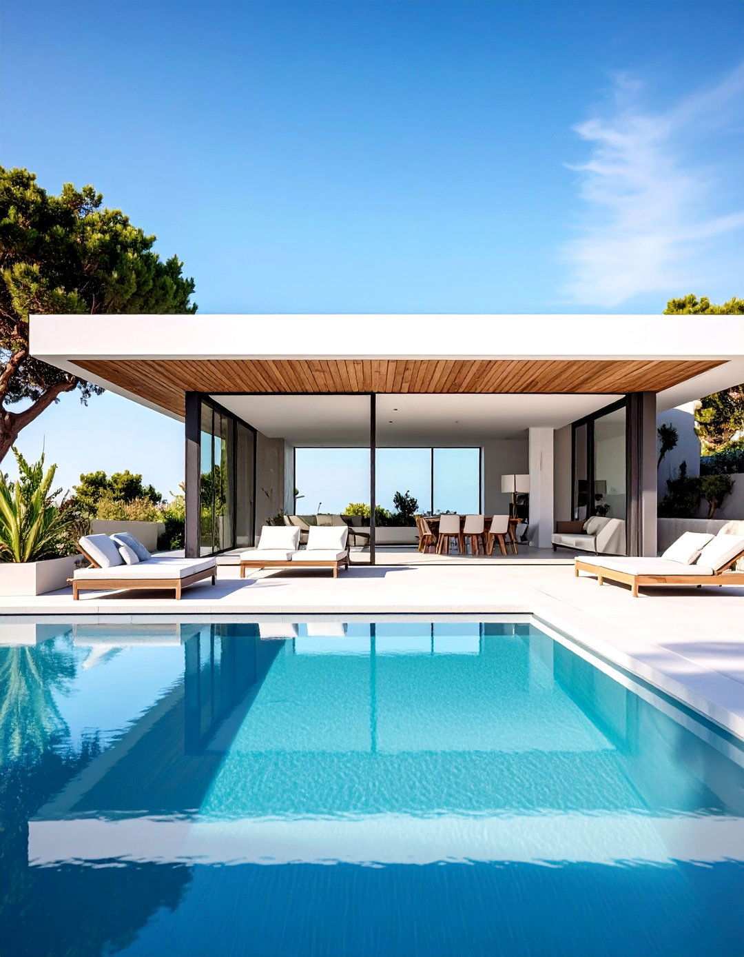 Contemporary Minimalist Pool Pavilion - 24 Pool Gazebo Ideas