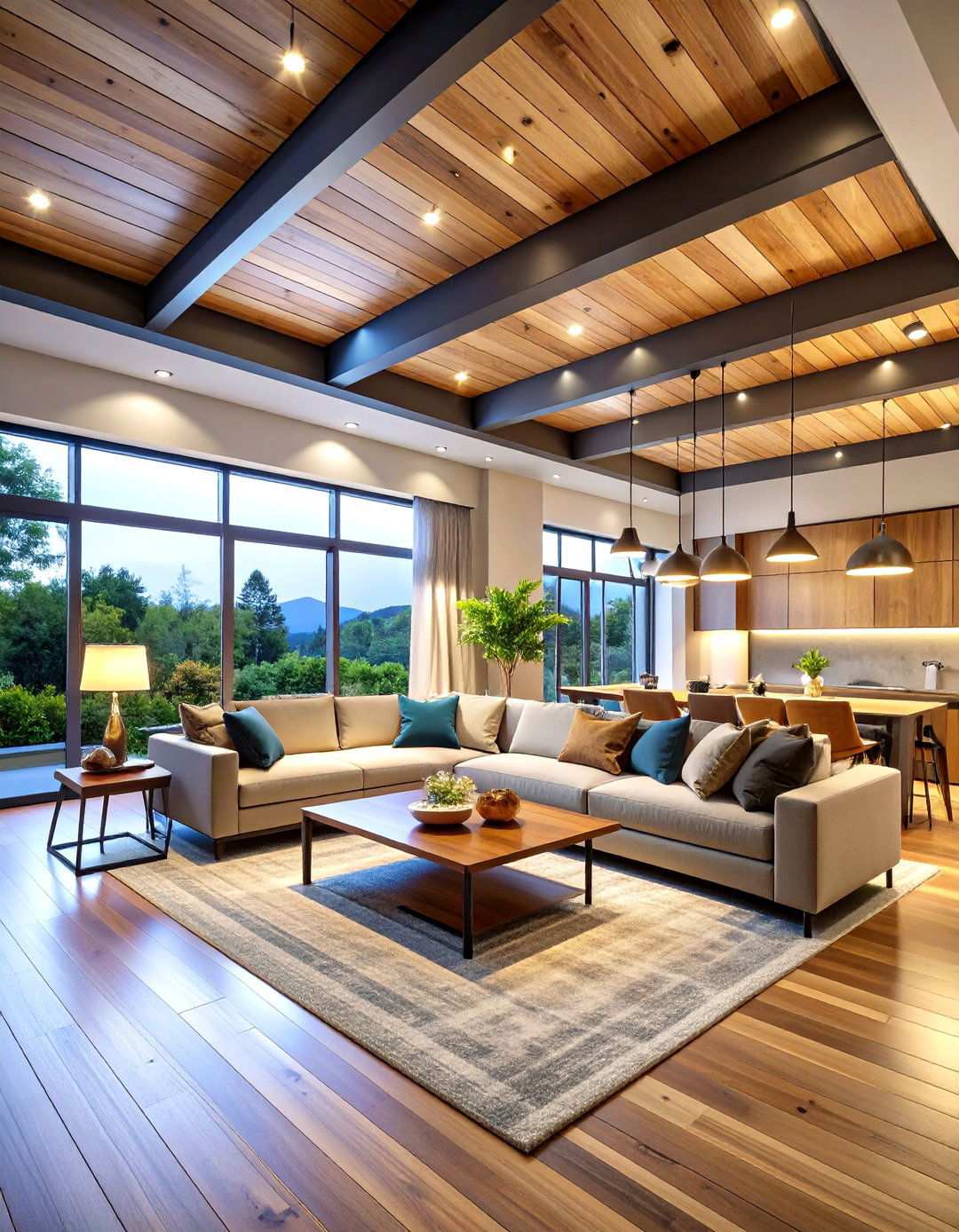 Contemporary Mixed Material Tray Ceiling - 24 tray ceiling ideas