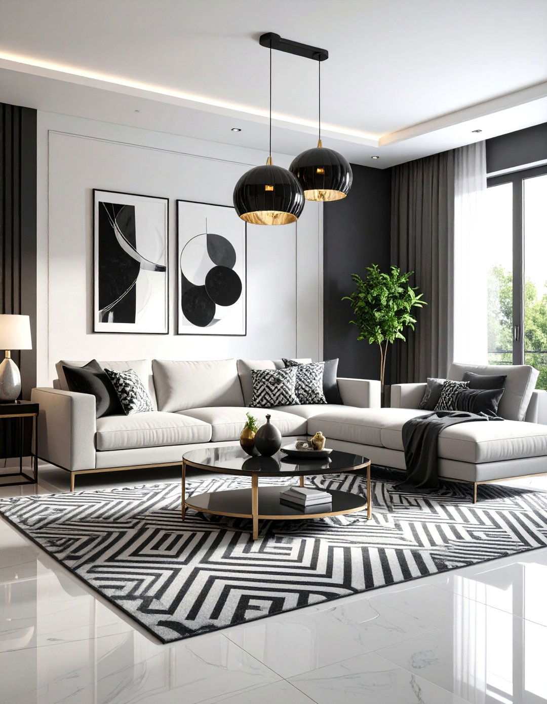 Contemporary Monochrome Living Room - 24 Living Room Design Ideas