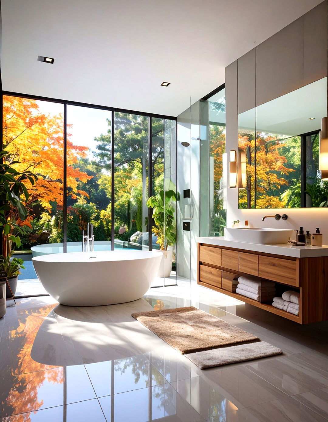 Contemporary Open Floor Plan - 24 Large Bathroom Ideas