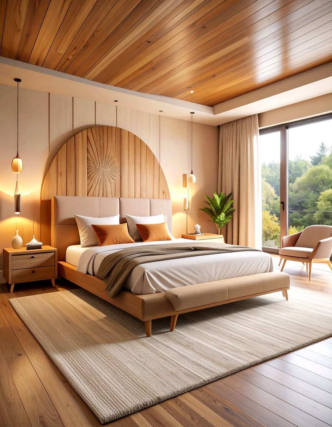 Contemporary Organic with Curved Furniture - 24 Large Bedroom Design Ideas
