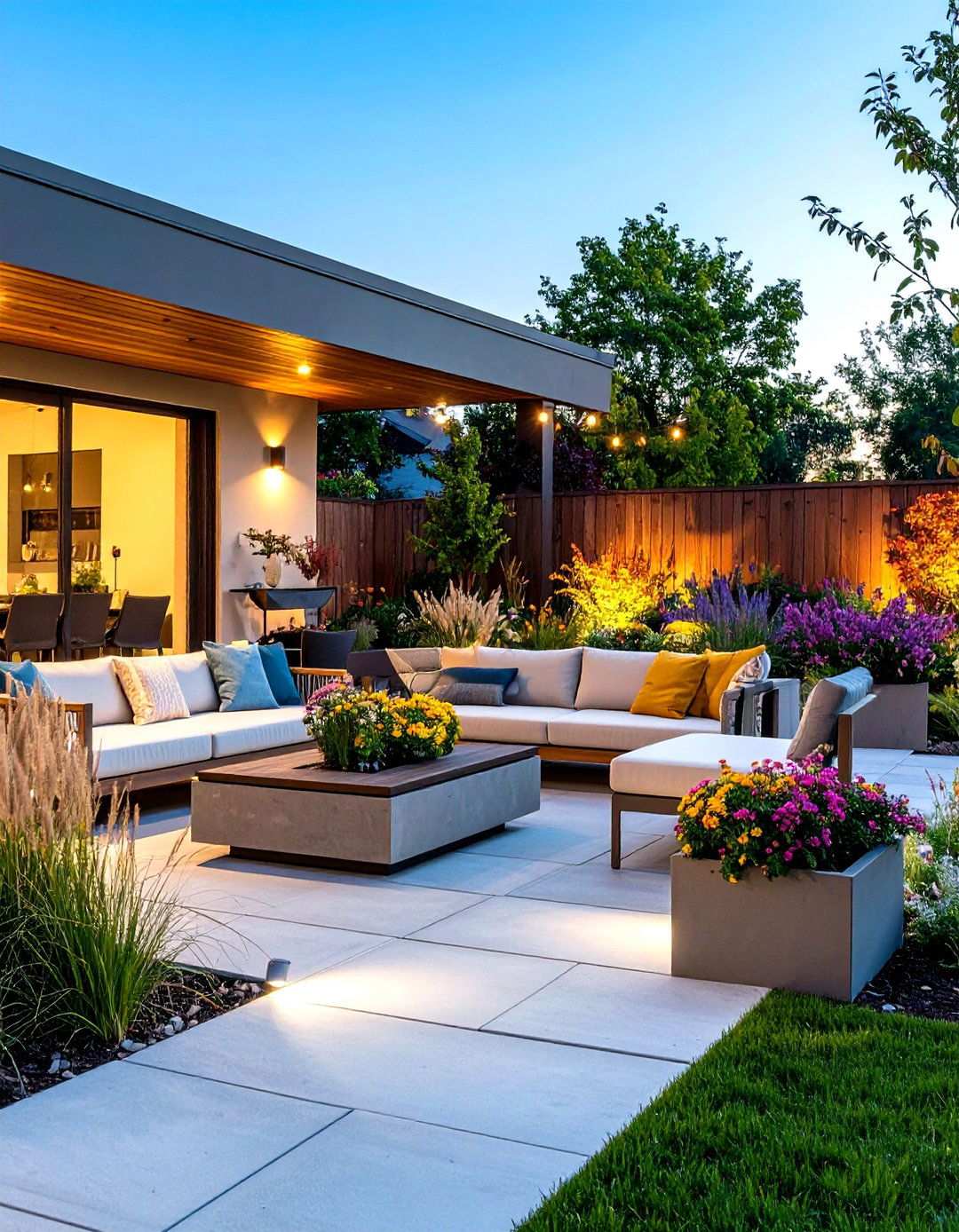 Contemporary Patio with Geometric Patterns - 24 Small Patio Ideas