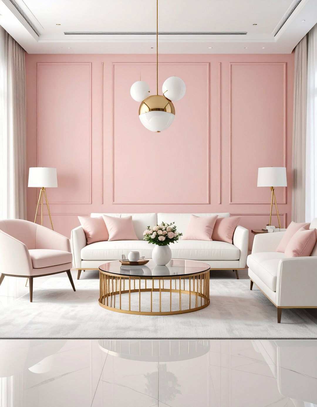 Contemporary Pink Sophistication - 24 Pink Living Room Ideas
