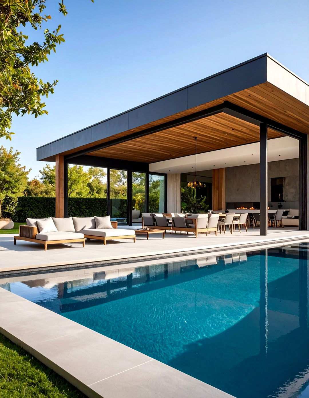 Contemporary Poolside Pavilion - 24 Lanai Porch & Patio Designs