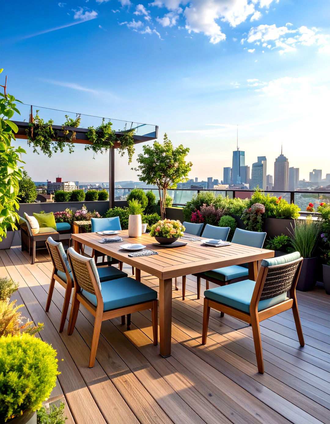 Contemporary Rooftop Terrace - 24 Outdoor Dining Area Ideas