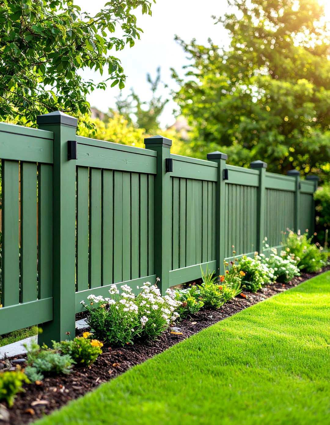 Contemporary Sage Green Composite Fencing - 24 Sage Green Garden Fence Ideas