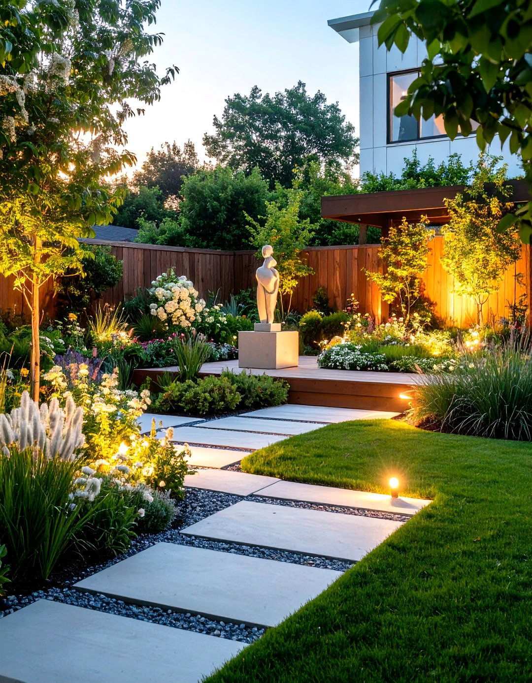 Contemporary Sculpture Garden - 24 Large Backyard Landscaping Ideas