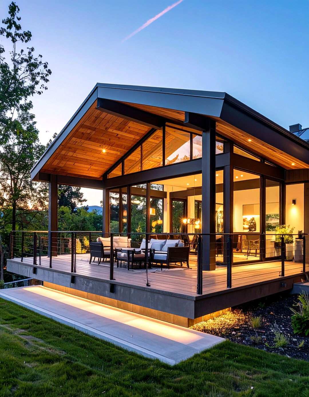 Contemporary Steel Frame Innovation - 24 Open Gable Porch Ideas