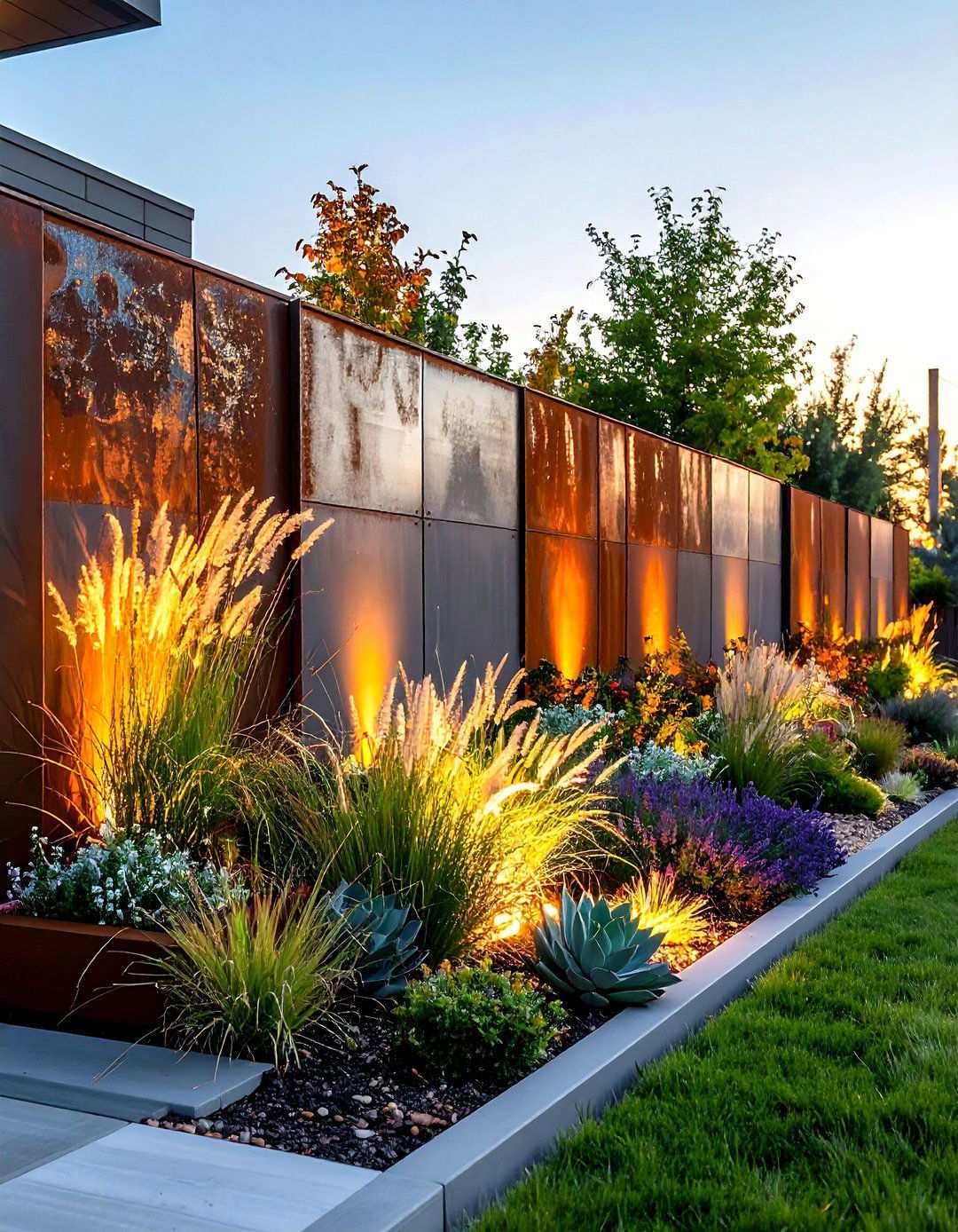 Contemporary Steel Retaining Walls - 24 Tiered Garden Ideas