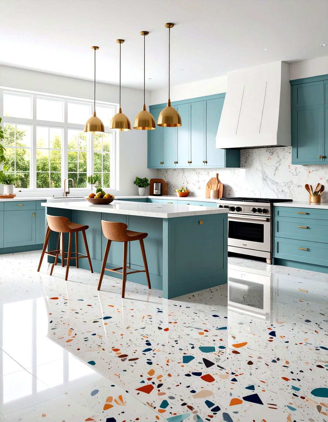Contemporary Terrazzo Tile Artistry - 24 Kitchen Flooring Ideas