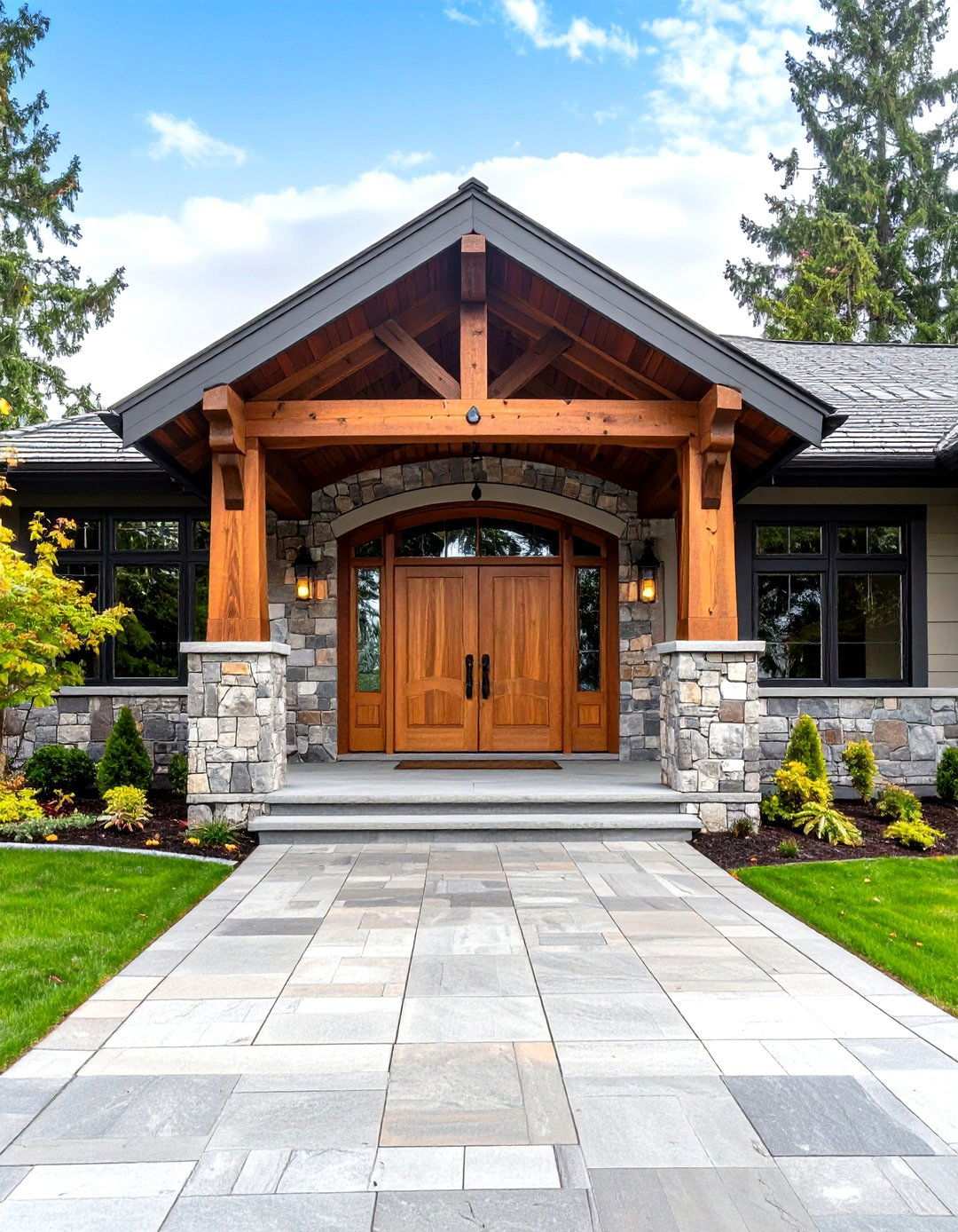 Contemporary Tudor Entry Design - 24 Modern Tudor Exterior Inspiration