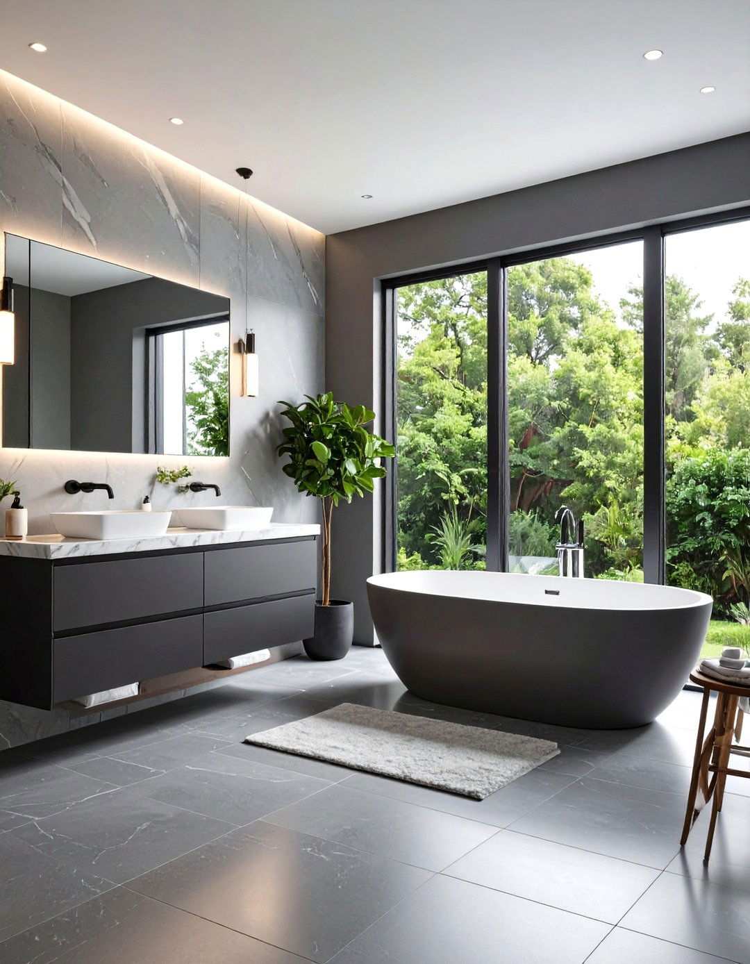 Cool Gray Bathroom Oasis - 24 Neutral Bathroom Ideas