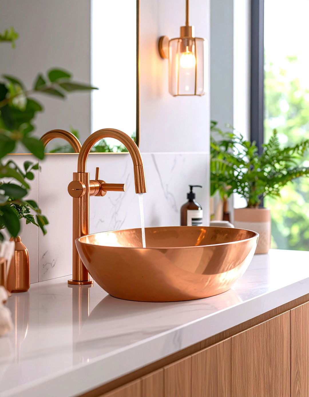 Copper Accent Features With Antimicrobial Properties - 24 Spa Like Bathroom Ideas