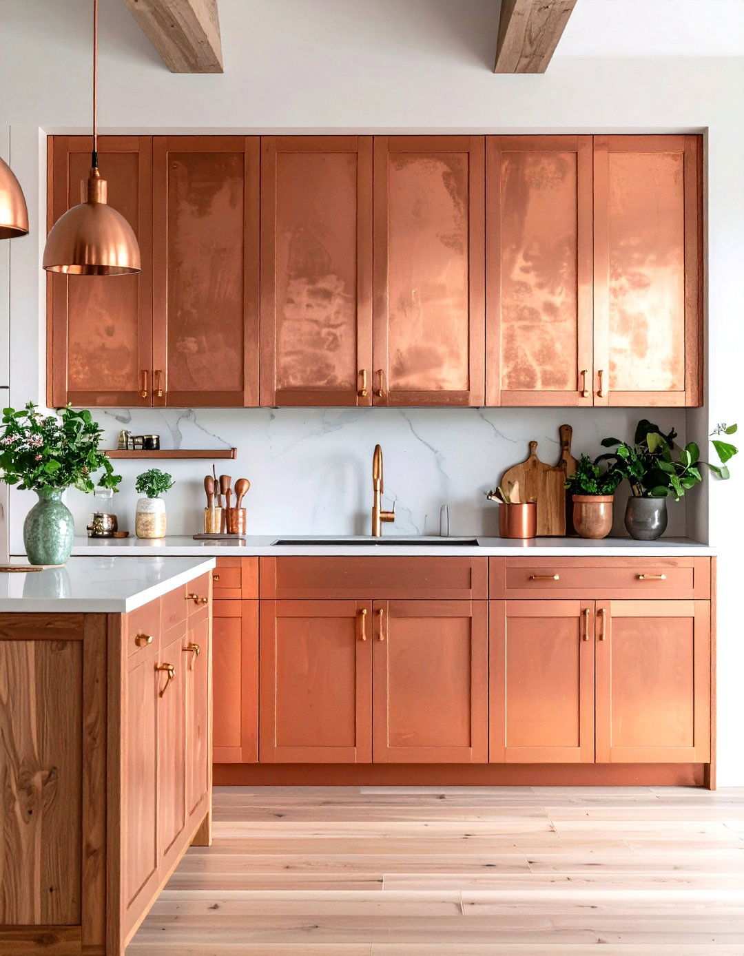 Copper Accent Kitchen Doors - 24 Kitchen Door Design Ideas