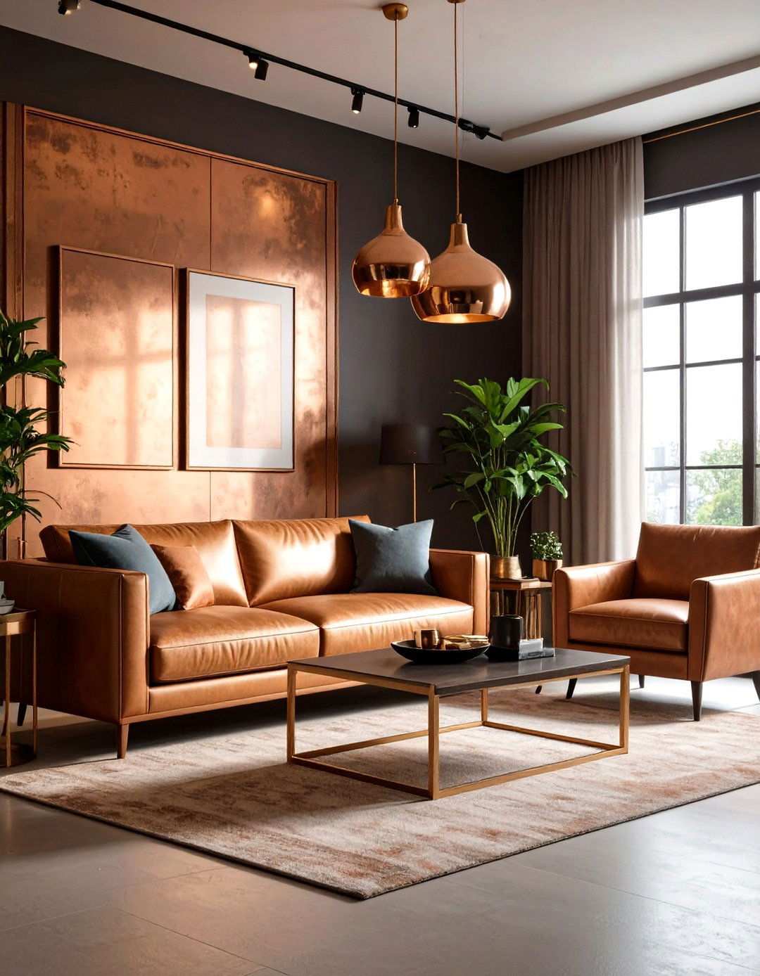 Copper and Bronze Living Room - 24 Southwestern Living Room Ideas