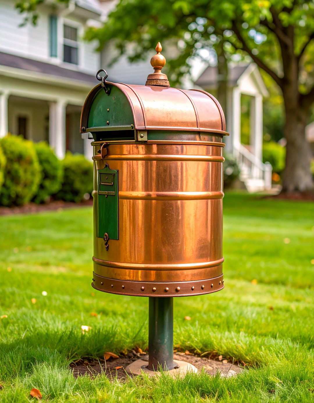 Copper Barrel Vintage Style - 24 Mailbox Post Ideas