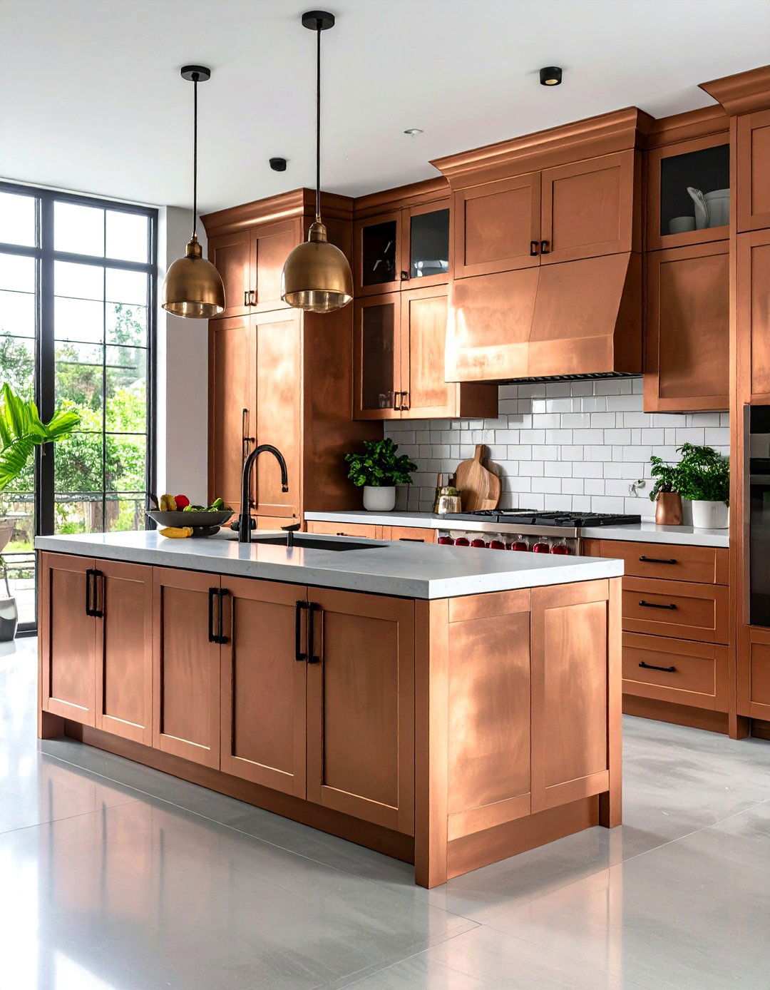 Copper Bronze Industrial Kitchen Cabinets - 24 Kitchen Cabinet Color Ideas