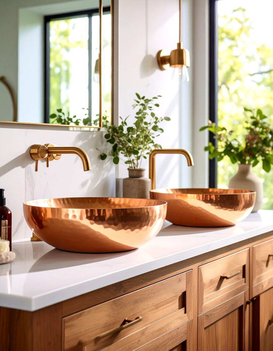 Copper Fixture Collections - 24 Rustic Bathroom Ideas