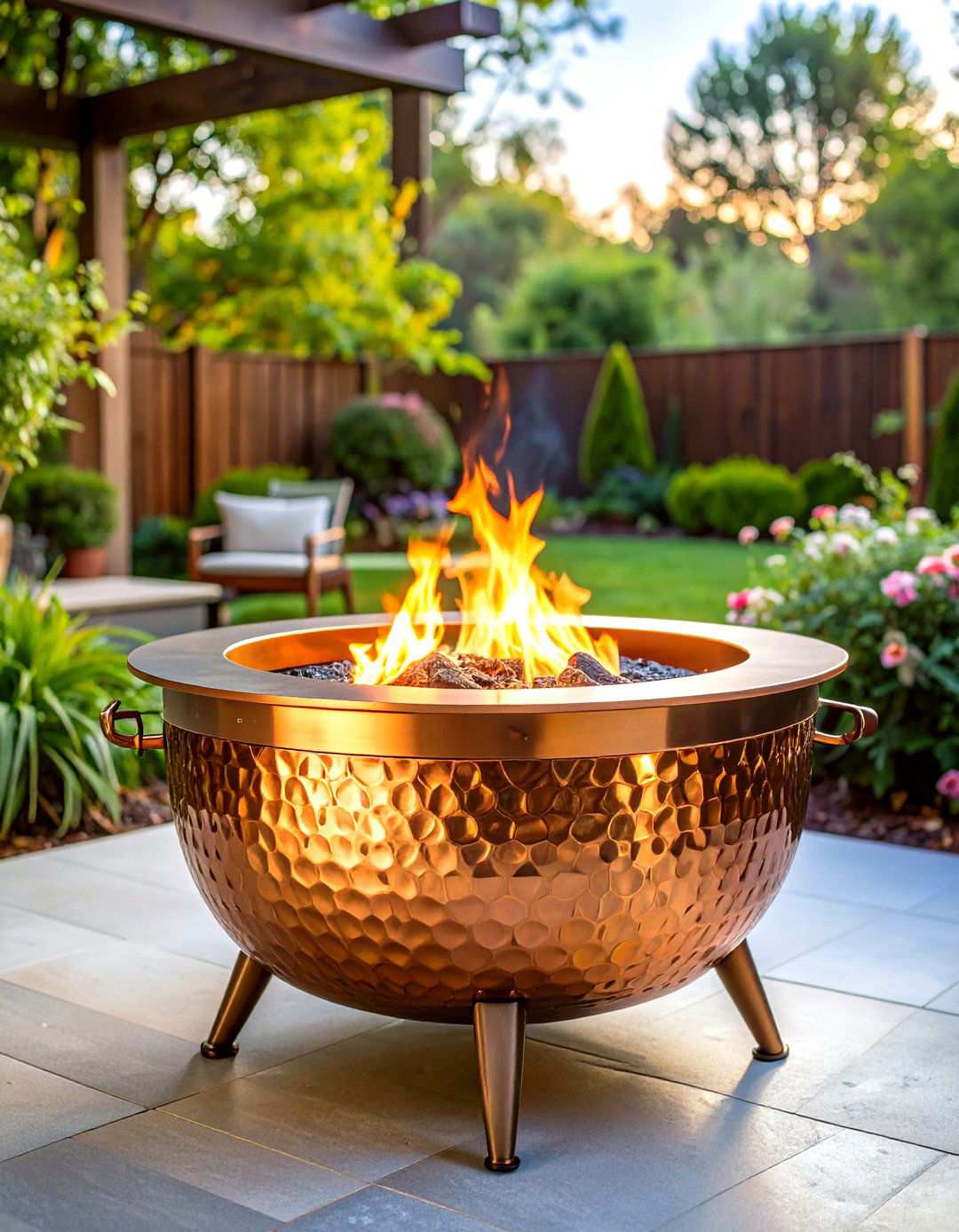 Copper Hammered Fire Pit - 24 Metal Fire Pit Ideas