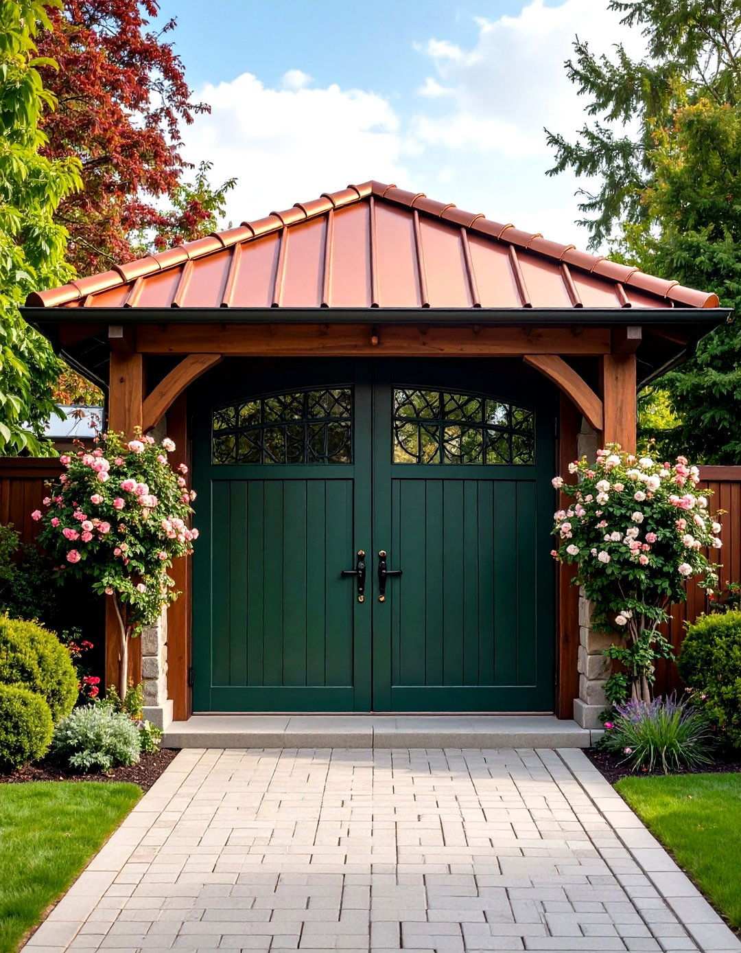 Copper Roofed Entry Gate - 24 Japanese Garden Gate Design Ideas