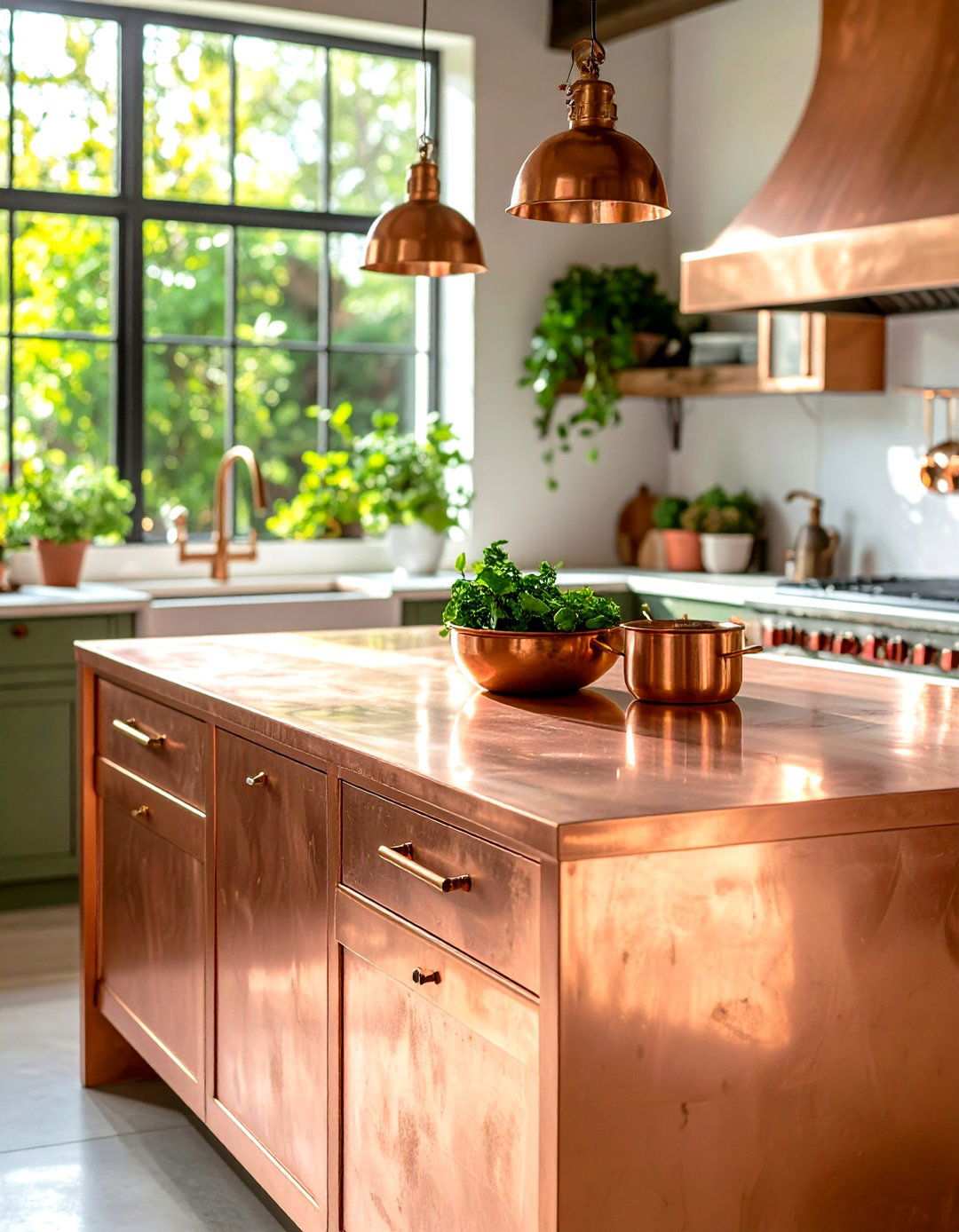 Copper Sheet Metal Artisan Counter - 24 Outdoor Kitchen Countertop Ideas