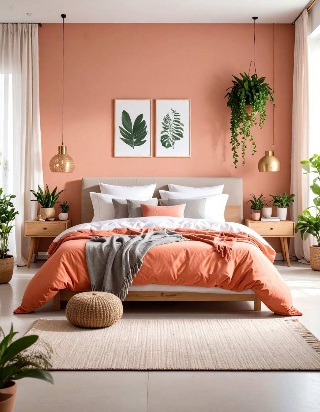Coral Bedroom Retreat - 24 Orange Accent Wall Ideas