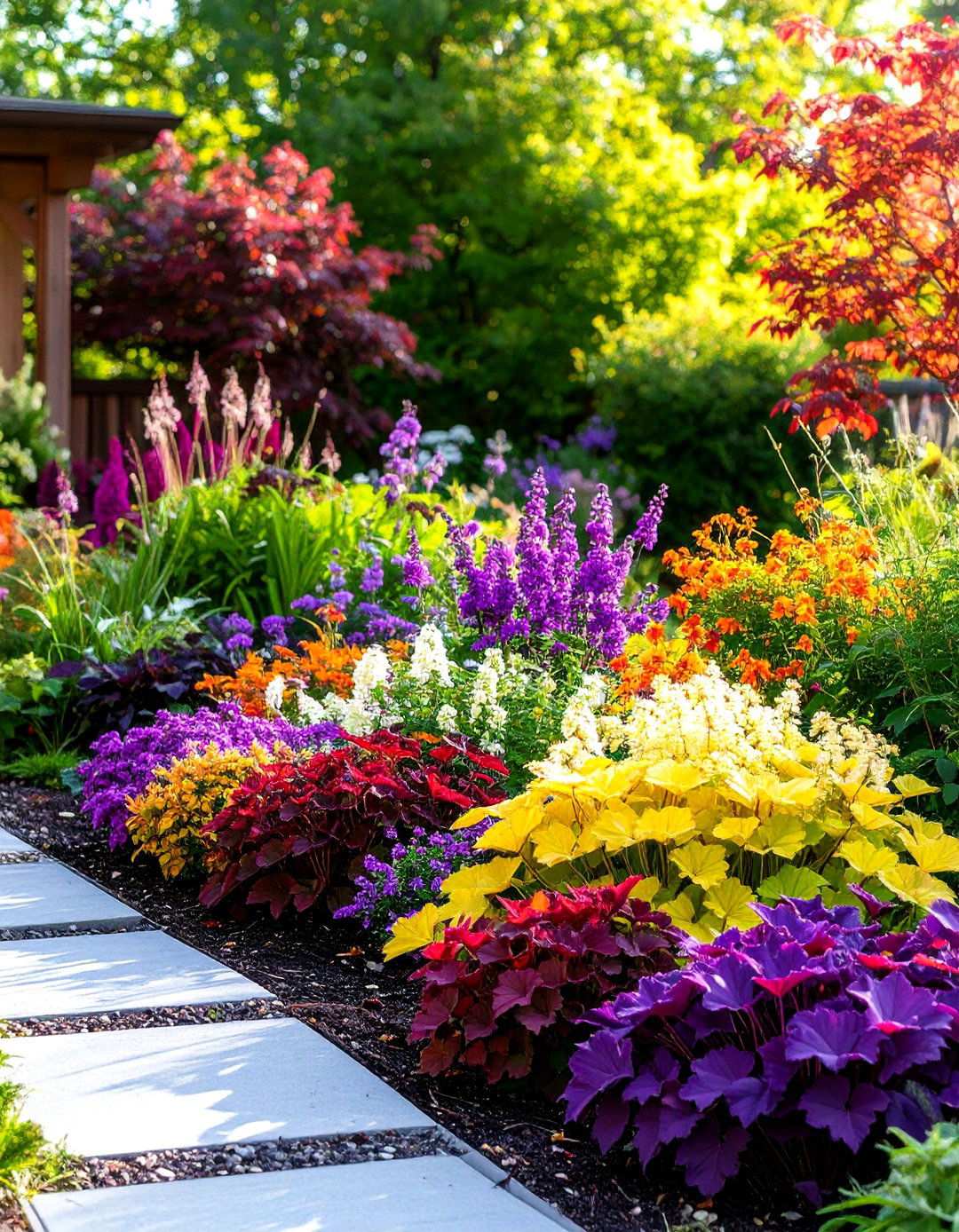 Coral Bells Colorful Foliage Displays - 24 Shade Garden Design Ideas
