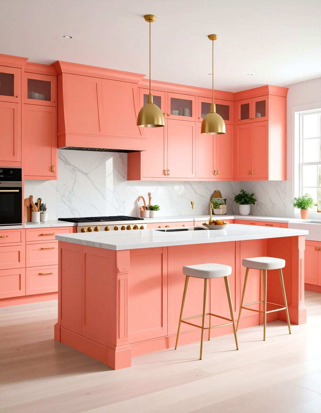 Coral Kitchen Islands - 24 Kitchen Island Color Ideas