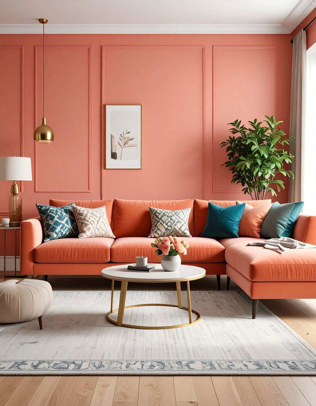 Coral Maximalist Paradise - 24 Pink Living Room Ideas