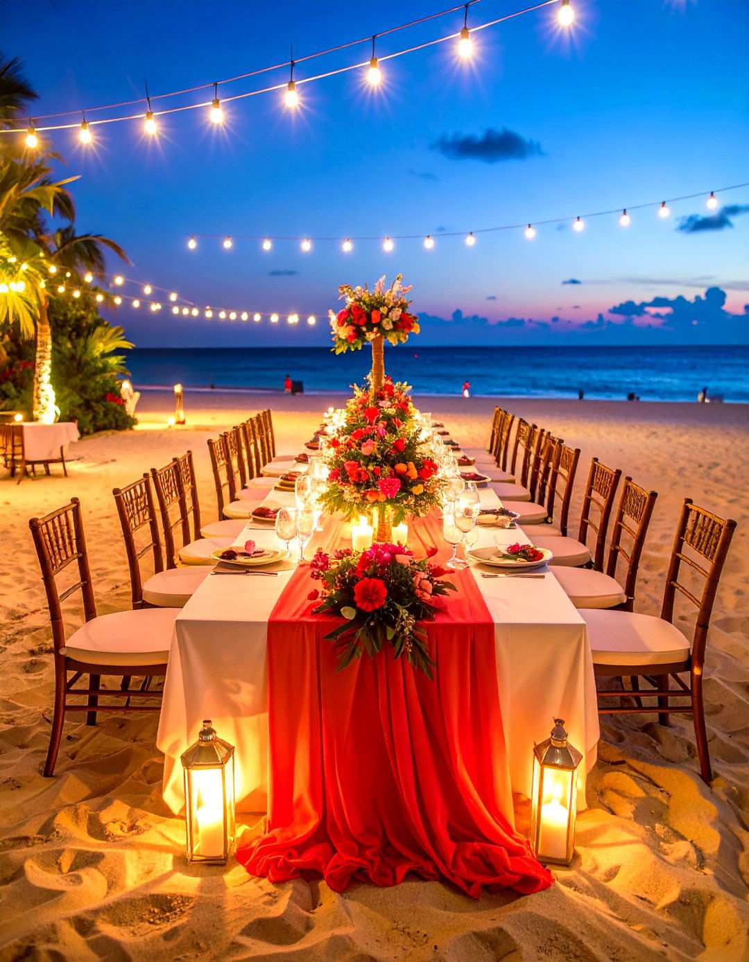Coral Red Beach Wedding - 24 Red Wedding Theme Ideas