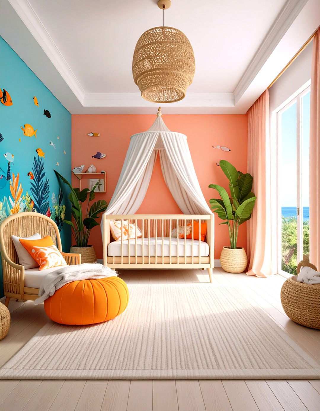 Coral Reef Paradise Nursery - 24 Ocean-themed Nursery Ideas