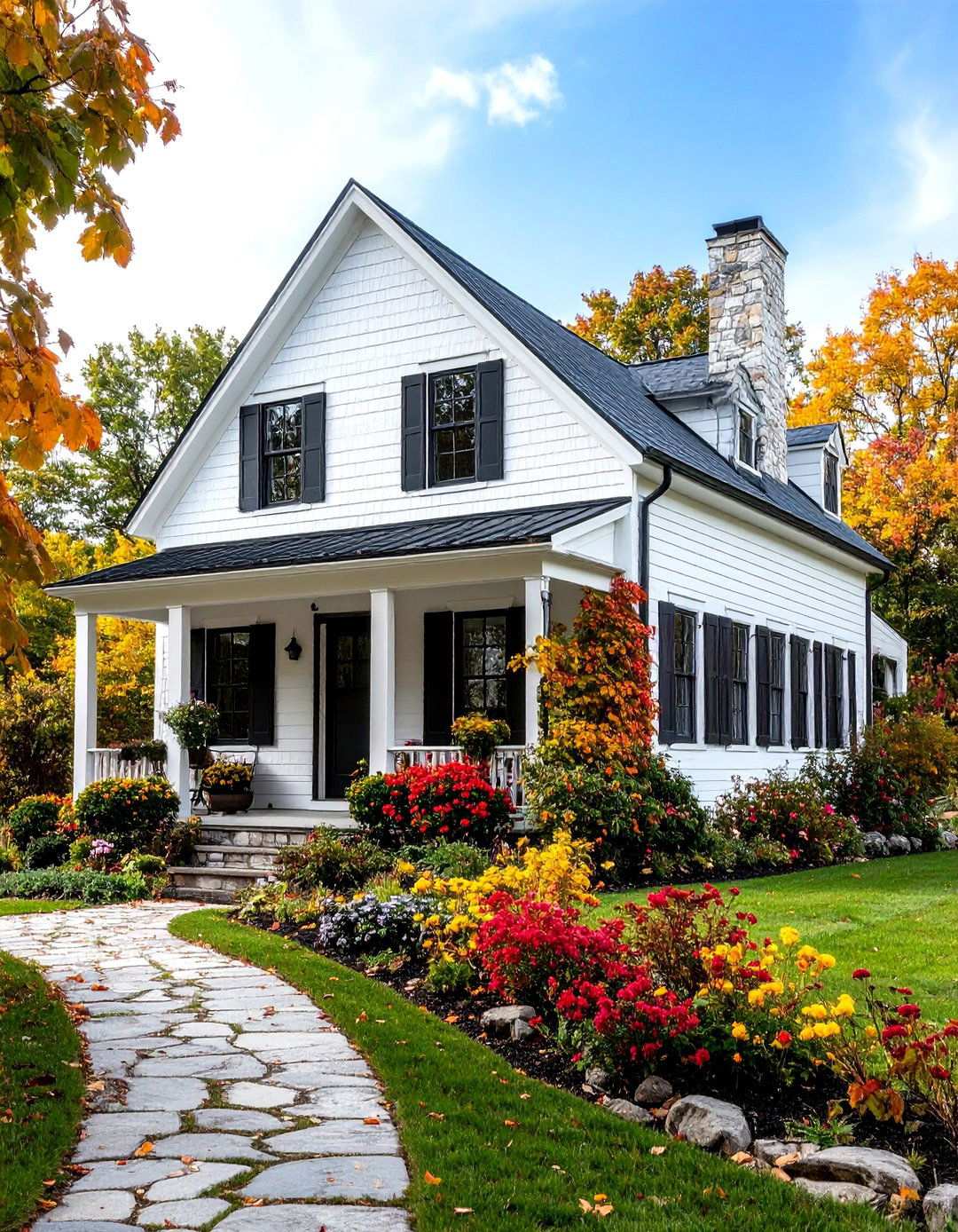 Corner Detail Treatment Options - 24 White Farmhouse With Black Windows Ideas