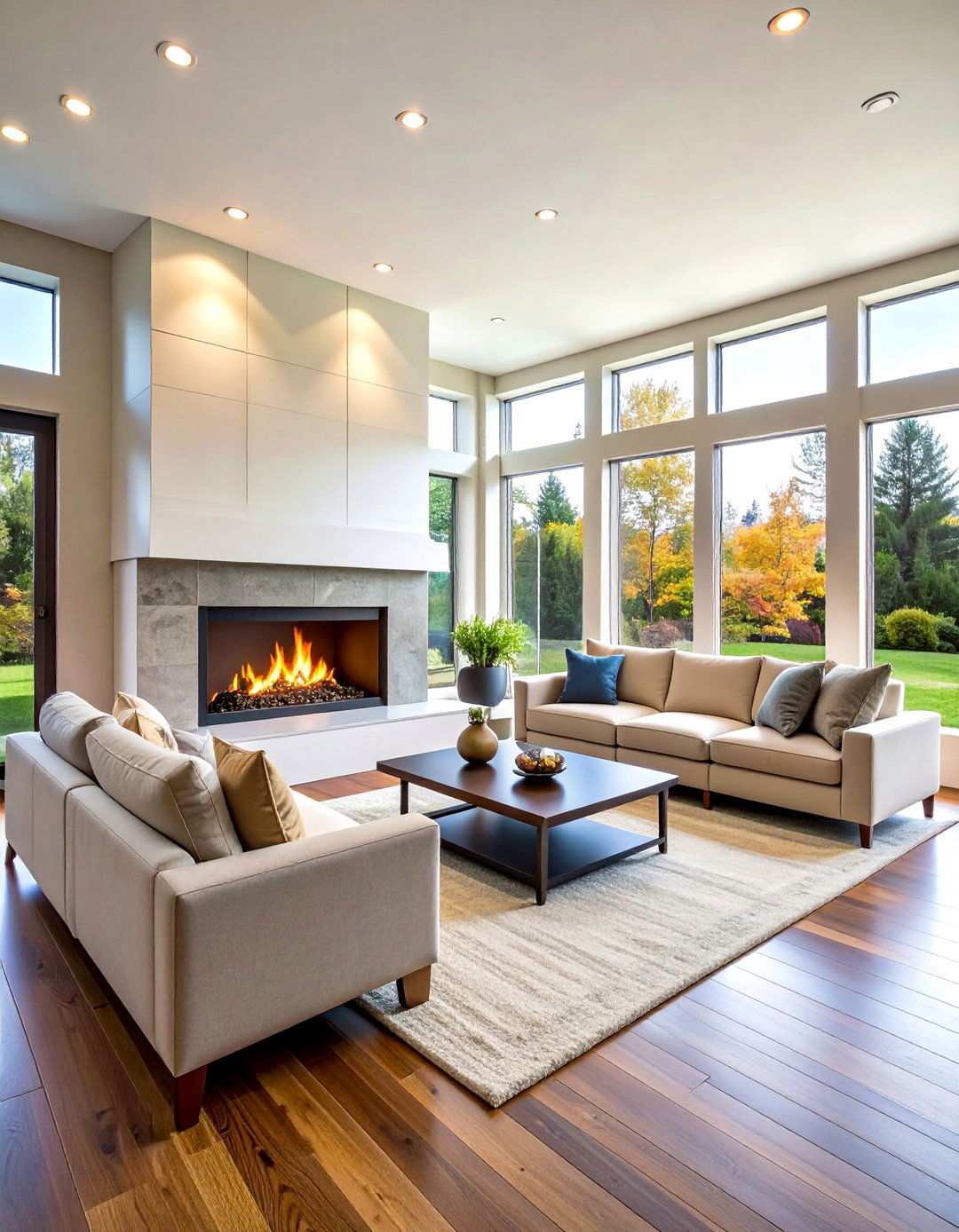 Corner Linear Fireplace Installations - 24 linear fireplace ideas