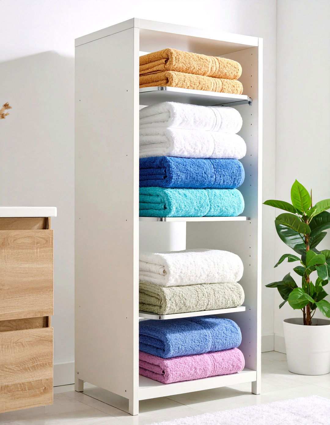 Corner Maximization Storage - 24 Towel Storage Ideas