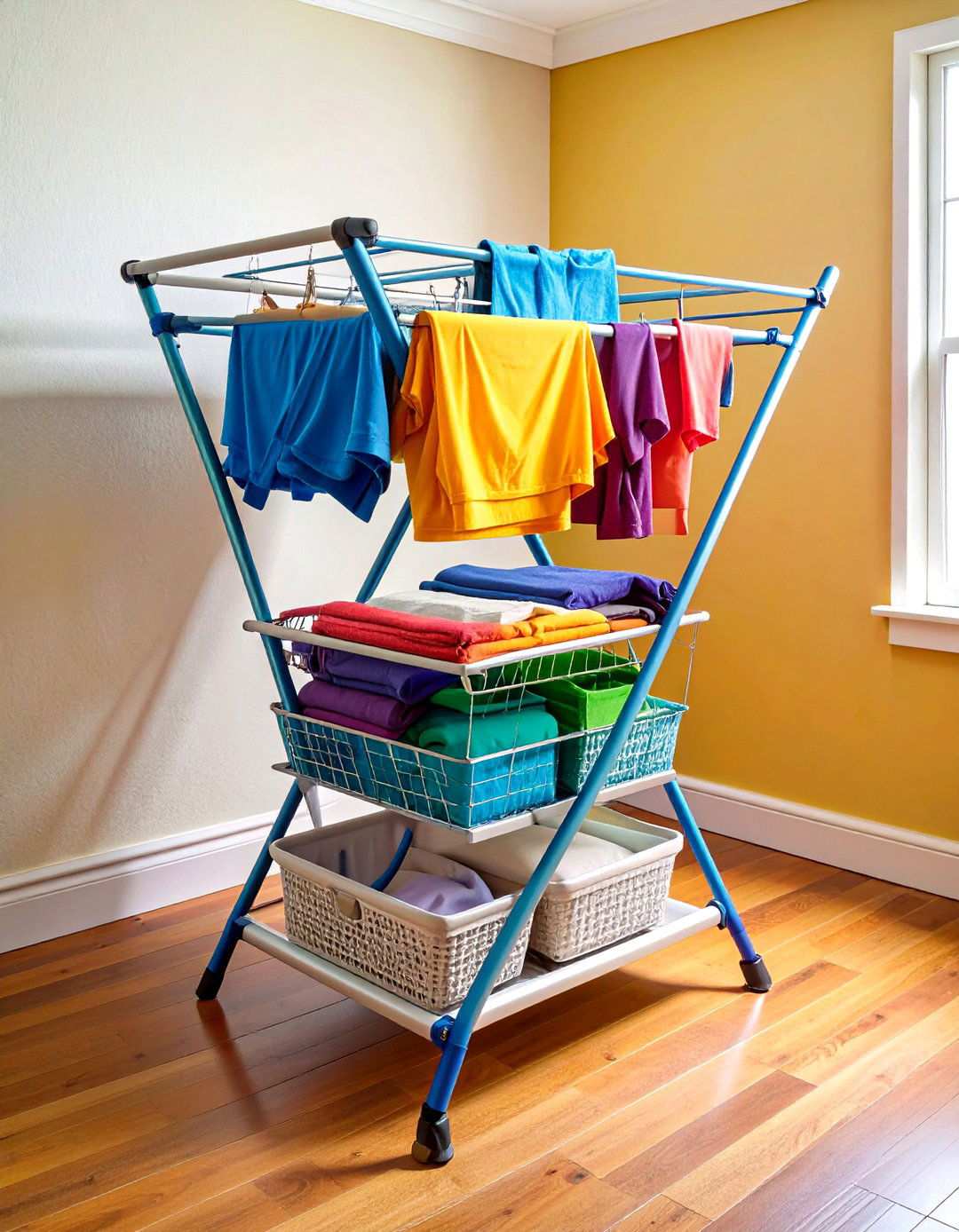 Corner Mounted Drying Rack - 24 Laundry Room Drying Rack Ideas