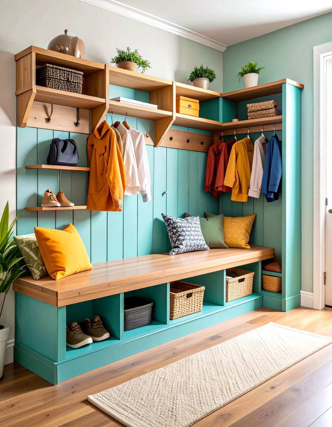 Corner Mudroom Design Solutions - 24 Small Mudroom Ideas