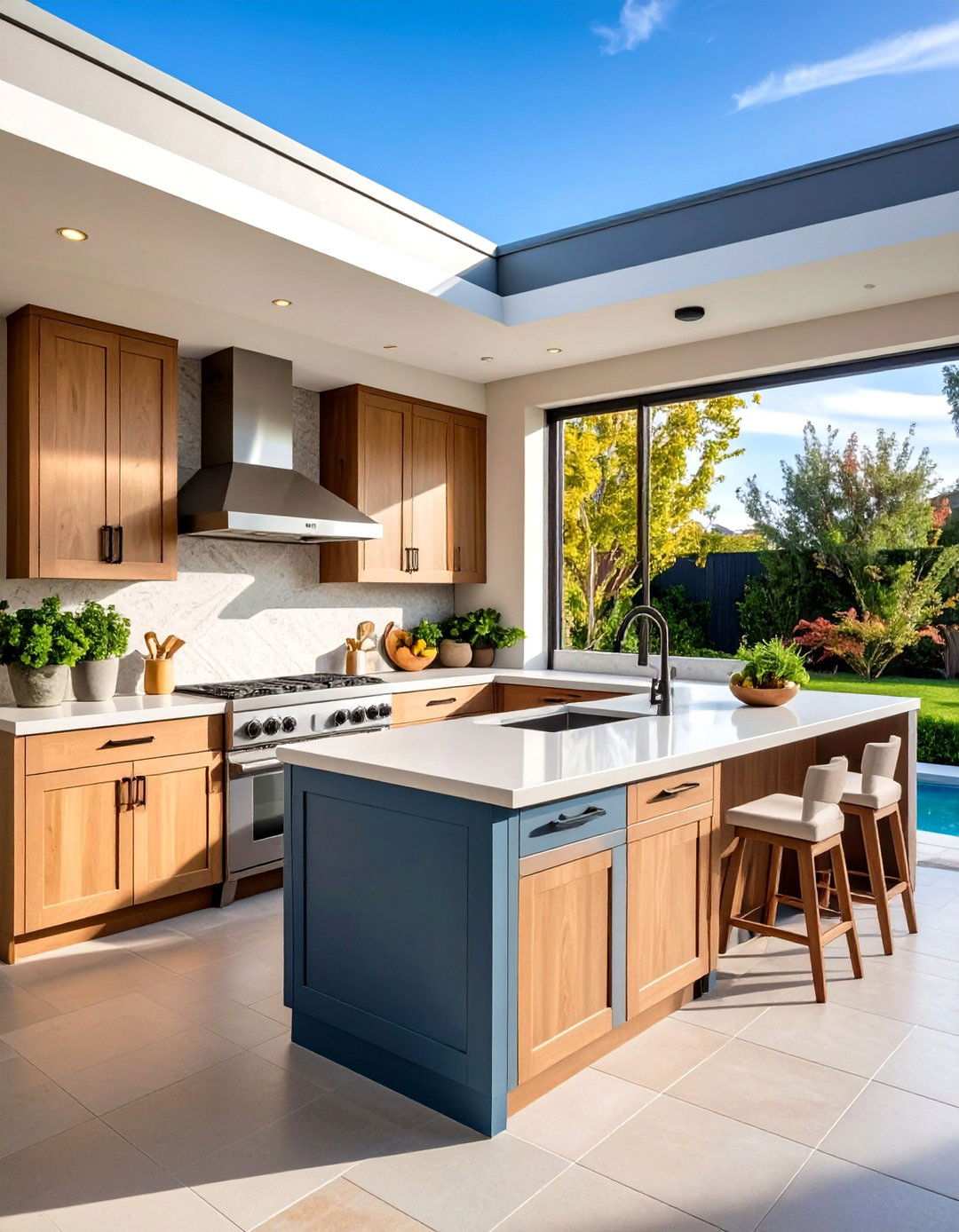 Corner Outdoor Kitchen Layout with L Shaped Design - 24 Small Outdoor Kitchen Ideas