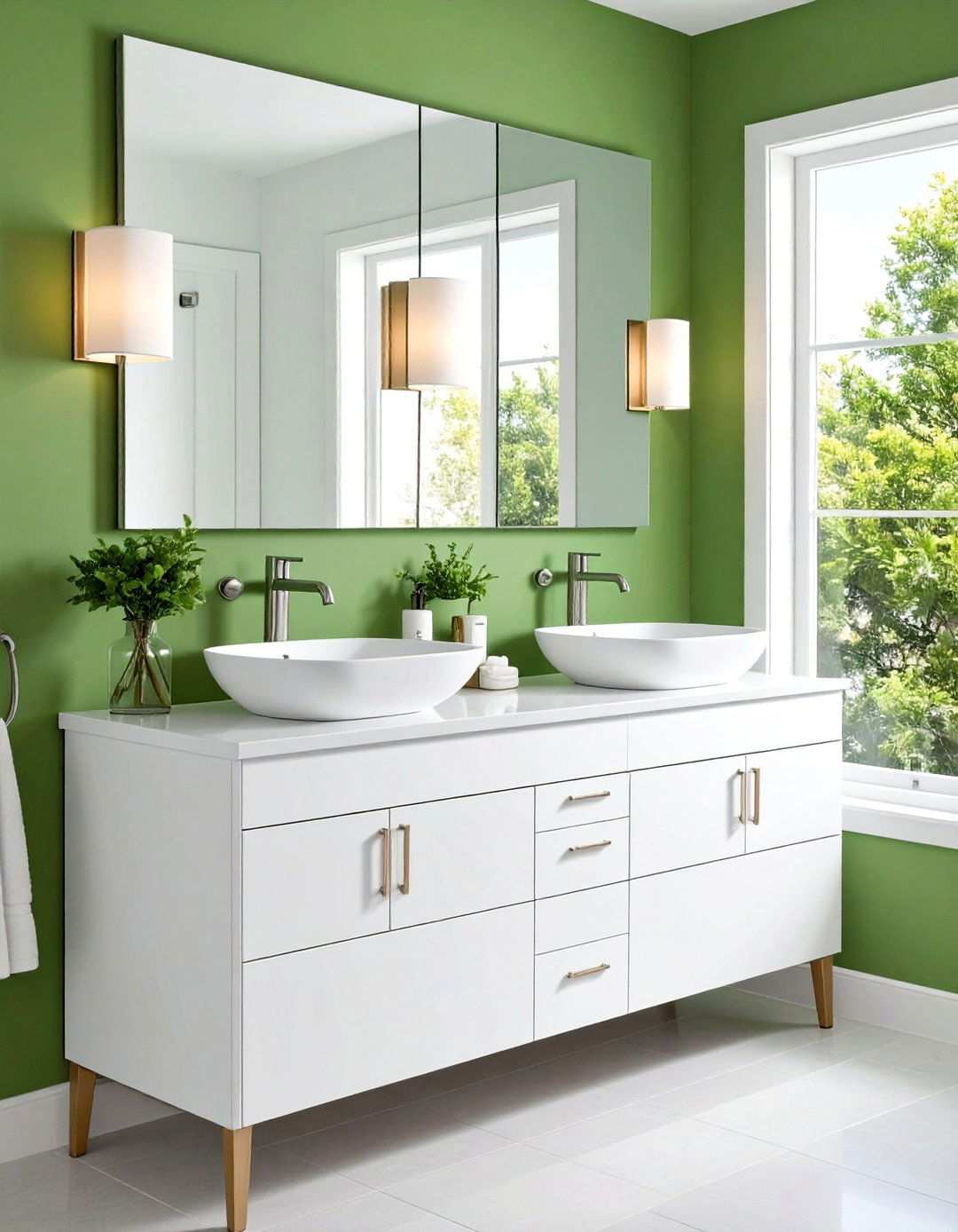 Corner Sink Configuration - 24 Small White Bathroom Ideas
