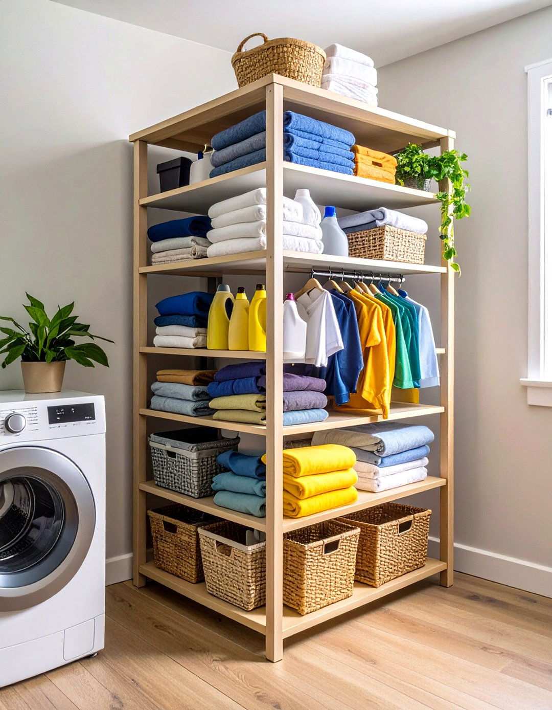 Corner Storage Towers - 24 Laundry Room Storage Ideas