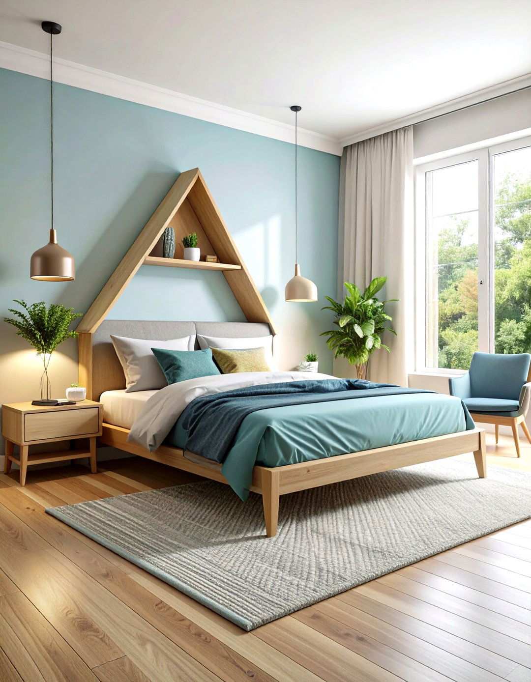 Corner Triangle Nightstand - 24 Nightstand Ideas