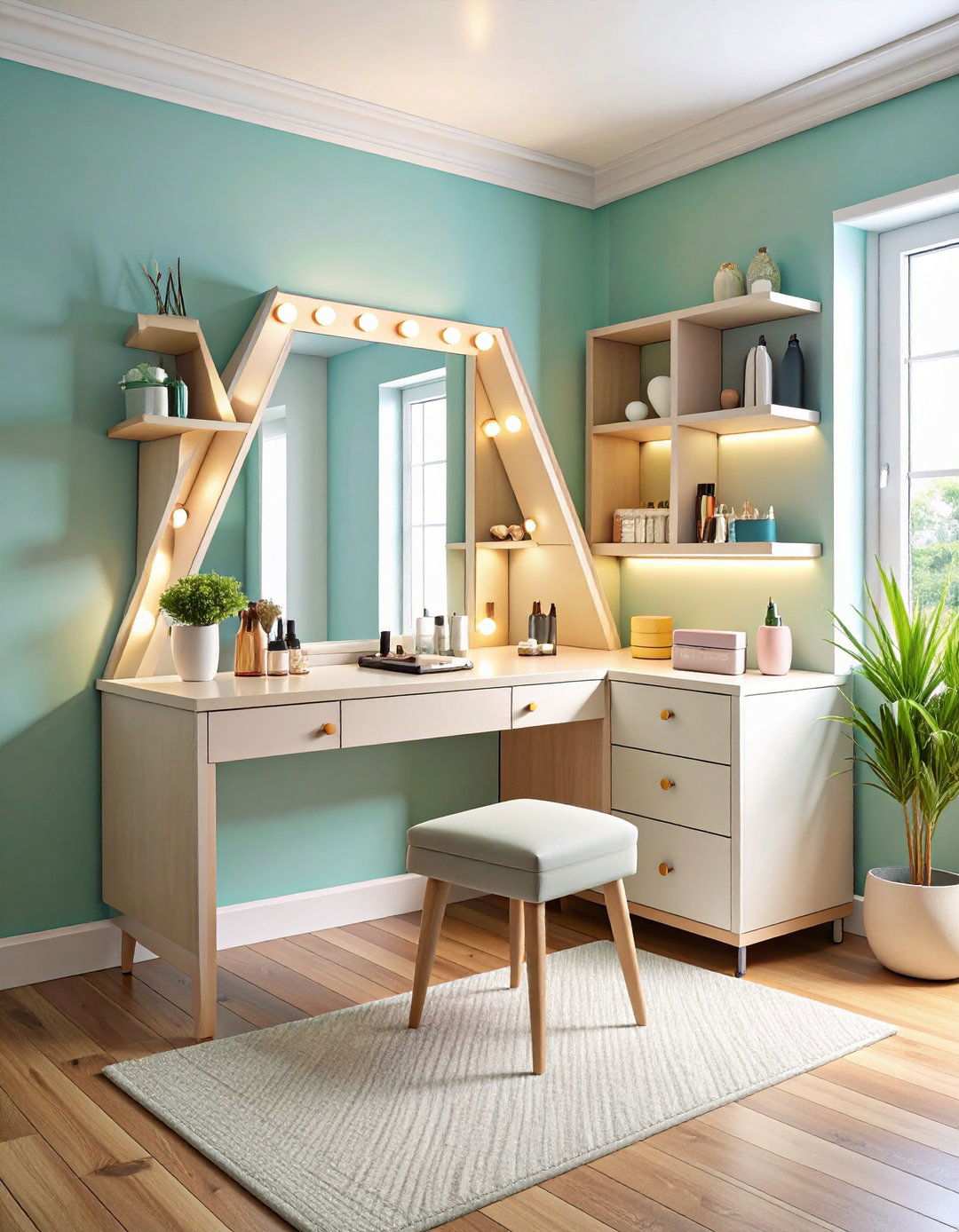 Corner Vanity for Small Space Optimization - 24 Makeup Vanity Ideas